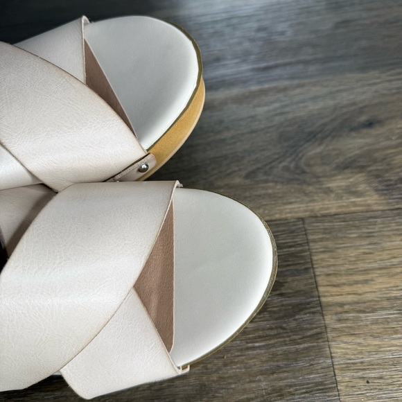 Torrid Women's Cream Wood Wedge Platform Sandals Size 12 WW - Picture 8 of 8